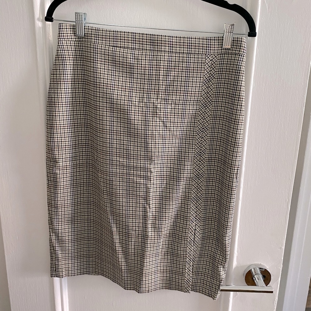Ann Taylor Houndstooth Pencil Skirt with Slit